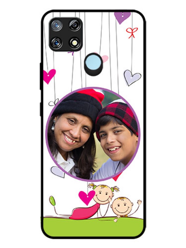 Custom Narzo 30A Photo Printing on Glass Case  - Cute Kids Phone Case Design