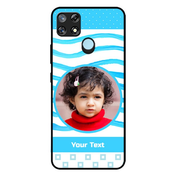 Narzo 30A Custom Glass Phone Case - Simple Blue Case Design Narzo 30A Custom Glass Phone Case - Simple Blue Case Design