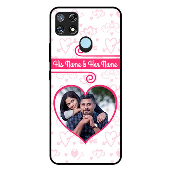 Narzo 30A Personalized Glass Phone Case  - Heart Shape Love Design