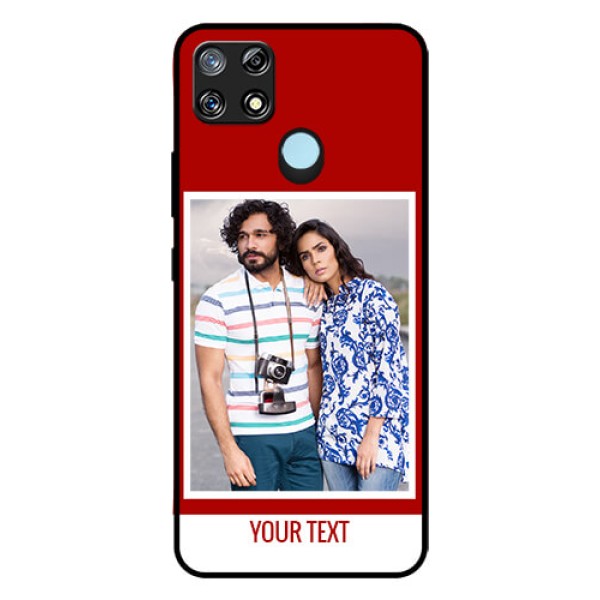 Narzo 30A Personalized Glass Phone Case  - Simple Red Color Design