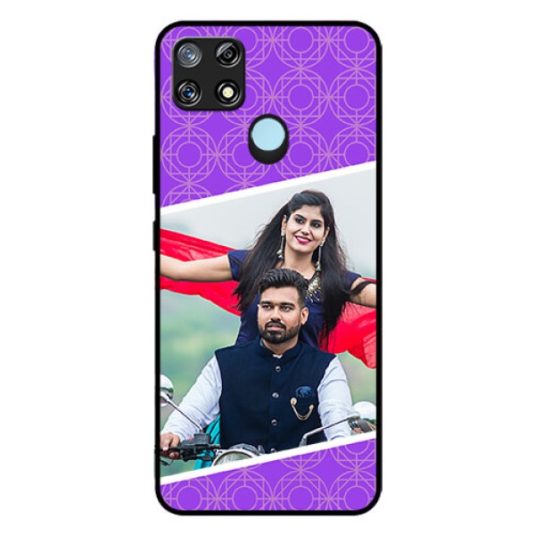 Narzo 30A Custom Glass Phone Case  - Violet Pattern Design
