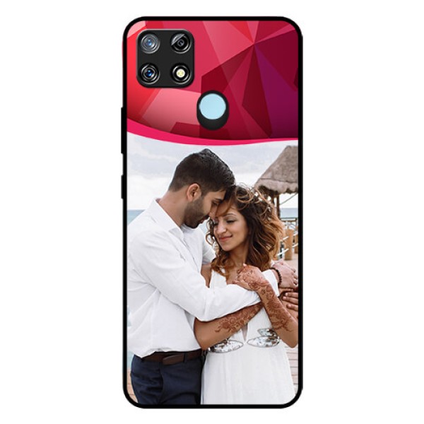 Narzo 30A Custom Glass Mobile Case  - Red Abstract Design