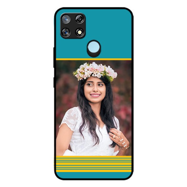 Narzo 30A Custom Glass Phone Case  - Yellow & Blue Design 
