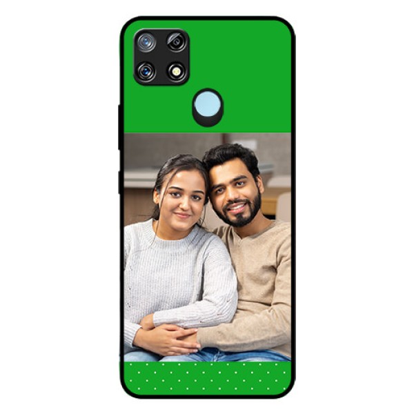 Narzo 30A Personalized Glass Phone Case  - Green Pattern Design