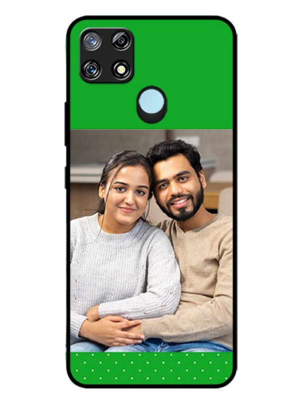 Custom Narzo 30A Personalized Glass Phone Case  - Green Pattern Design