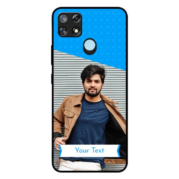 Narzo 30A Photo Printing on Glass Case  - Simple Blue Color Design