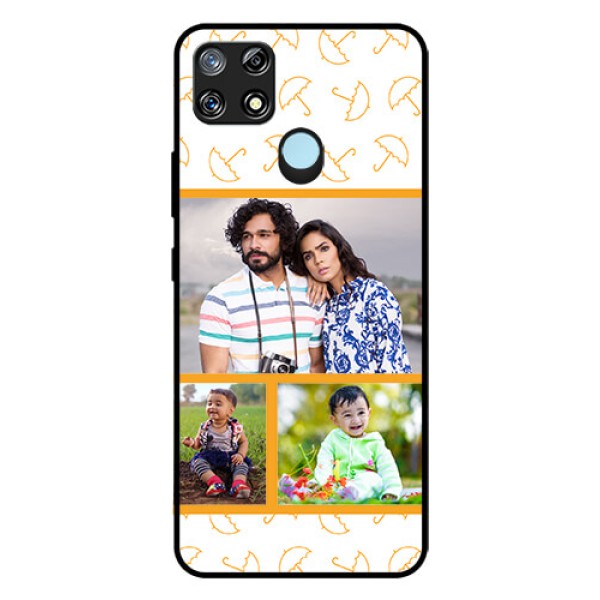 Narzo 30A Custom Glass Mobile Case - Yellow Pattern Design Narzo 30A Custom Glass Mobile Case - Yellow Pattern Design