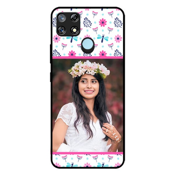 Narzo 30A Photo Printing on Glass Case - Colorful Flower Design Narzo 30A Photo Printing on Glass Case - Colorful Flower Design