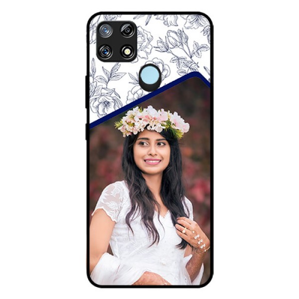 Narzo 30A Personalized Glass Phone Case  - Premium Floral Design
