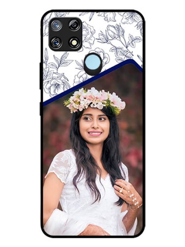 Custom Narzo 30A Personalized Glass Phone Case  - Premium Floral Design