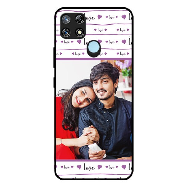Narzo 30A Custom Glass Mobile Case  - Couples Heart Design