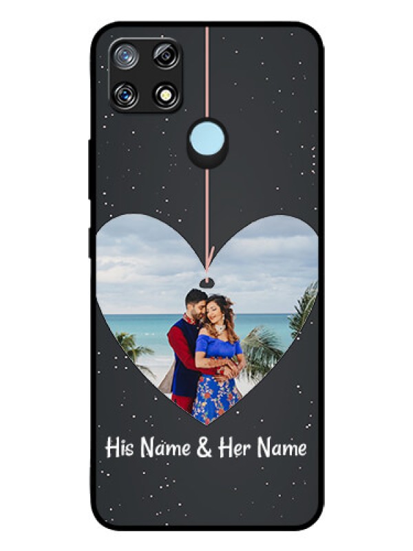 Custom Narzo 30A Custom Glass Phone Case  - Hanging Heart Design
