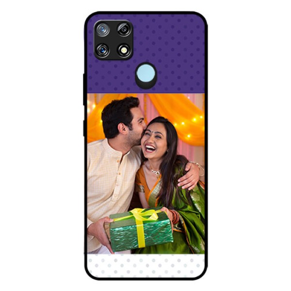 Narzo 30A Personalized Glass Phone Case - Violet Pattern Design Narzo 30A Personalized Glass Phone Case - Violet Pattern Design