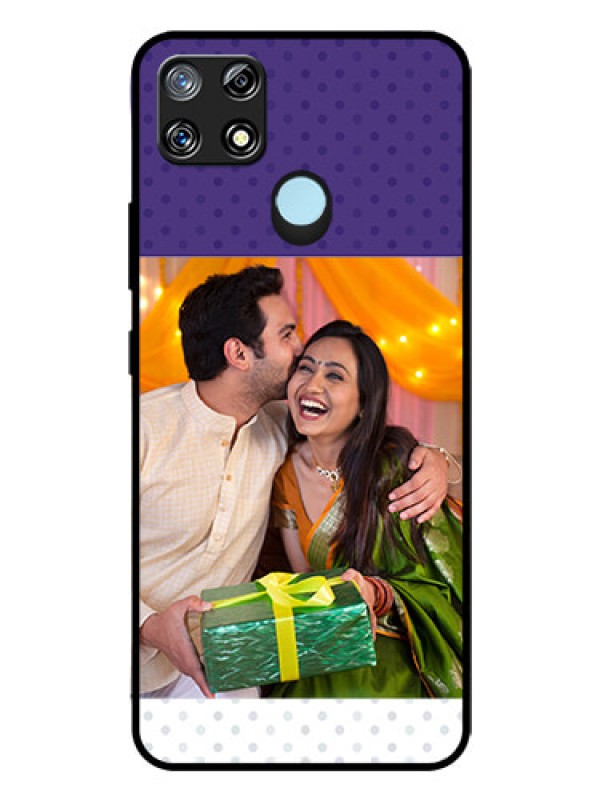 Custom Narzo 30A Personalized Glass Phone Case  - Violet Pattern Design