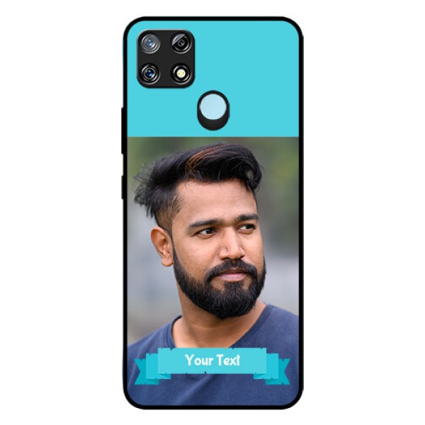 Narzo 30A Personalized Glass Phone Case  - Simple Blue Color Design