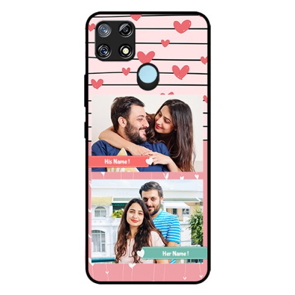 Narzo 30A Custom Glass Mobile Case - Photo with Heart Design Narzo 30A Custom Glass Mobile Case - Photo with Heart Design
