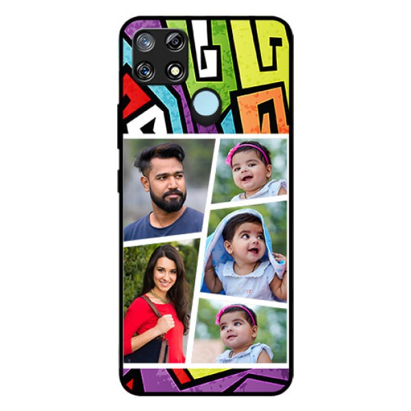 Narzo 30A Custom Glass Phone Case - Graffiti pattern Design Narzo 30A Custom Glass Phone Case - Graffiti pattern Design