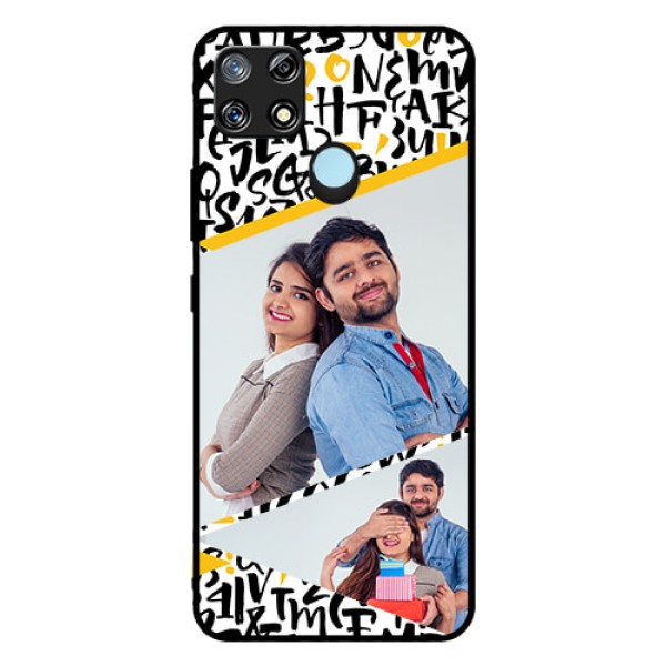 Narzo 30A Custom Glass Mobile Case  - Letters Pattern Design