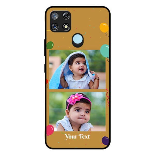 Narzo 30A Personalized Glass Phone Case - Image Holder with Birthday Celebrations Design Narzo 30A Personalized Glass Phone Case - Image Holder with Birthday Celebrations Design