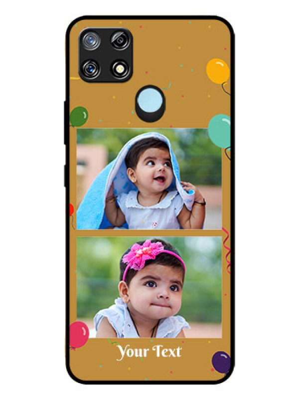 Custom Narzo 30A Personalized Glass Phone Case  - Image Holder with Birthday Celebrations Design