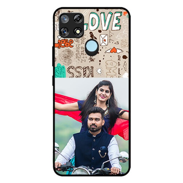 Narzo 30A Custom Glass Phone Case  - Love Doodle Pattern 