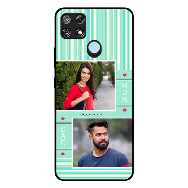 Narzo 30A Custom Glass Phone Case  - Mom & Dad Pic Design