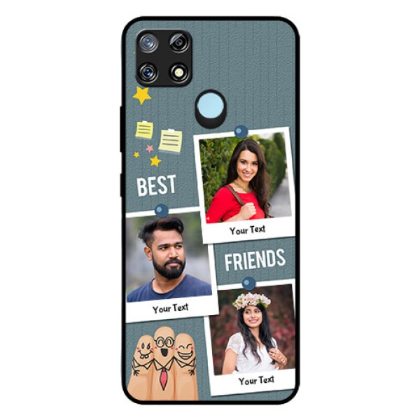 Narzo 30A Personalized Glass Phone Case - Sticky Frames and Friendship Design Narzo 30A Personalized Glass Phone Case - Sticky Frames and Friendship Design