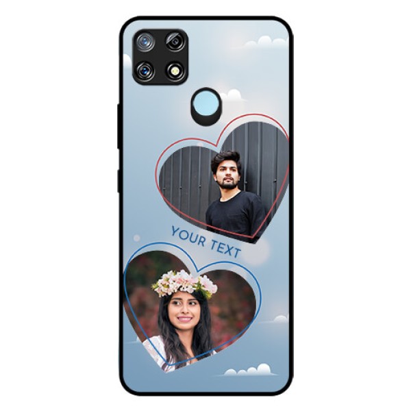 Narzo 30A Custom Glass Mobile Case - Blue Color Couple Design Narzo 30A Custom Glass Mobile Case - Blue Color Couple Design