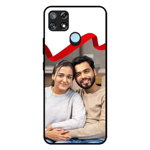 Narzo 30A Photo Printing on Glass Case  - Red Ribbon Frame Design