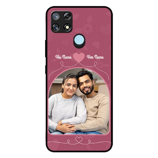 Narzo 30A Photo Printing on Glass Case  - Love Floral Design