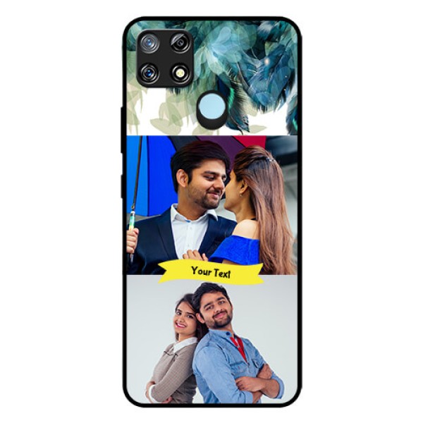 Narzo 30A Personalized Glass Phone Case  - Image with Boho Peacock Feather Design