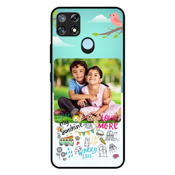 Narzo 30A Photo Printing on Glass Case  - Doodle love Design