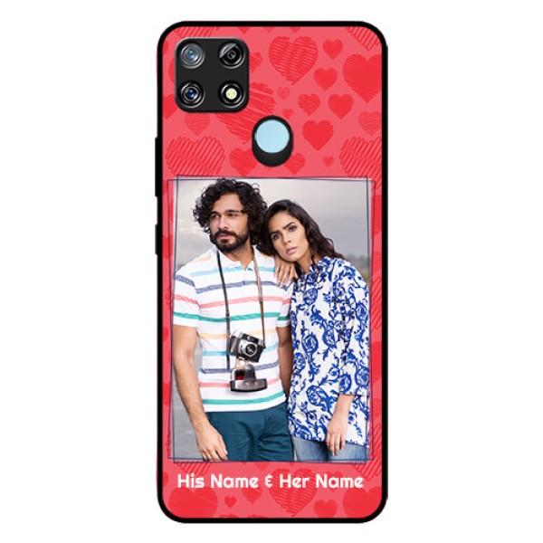 Narzo 30A Photo Printing on Glass Case - with Red Heart Symbols Design Narzo 30A Photo Printing on Glass Case - with Red Heart Symbols Design