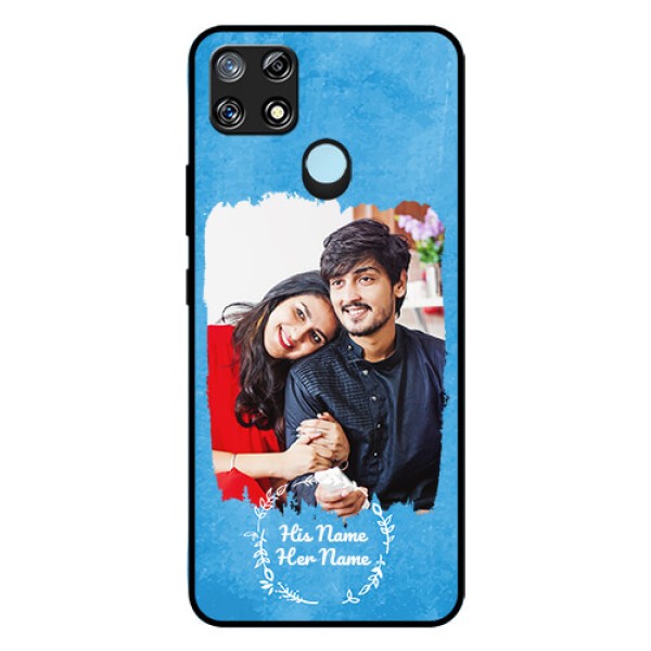 Narzo 30A Custom Glass Phone Case - Blue Color Vintage Design Narzo 30A Custom Glass Phone Case - Blue Color Vintage Design