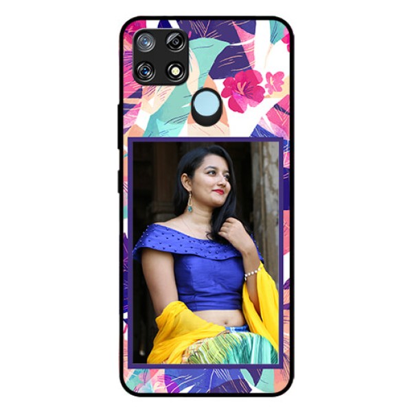 Narzo 30A Custom Glass Mobile Case - Abstract Floral Design Narzo 30A Custom Glass Mobile Case - Abstract Floral Design