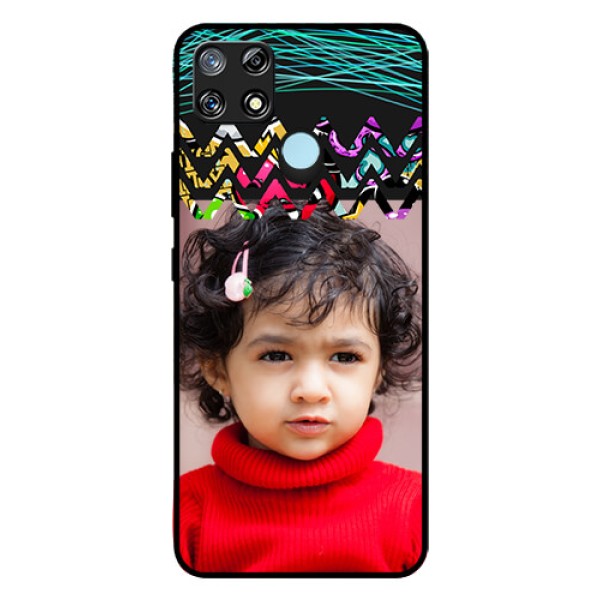Narzo 30A Personalized Glass Phone Case  - Neon Abstract Design