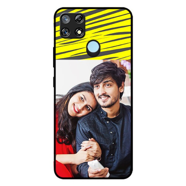 Narzo 30A Photo Printing on Glass Case - Yellow Abstract Design Narzo 30A Photo Printing on Glass Case - Yellow Abstract Design
