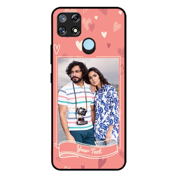 Narzo 30A Custom Glass Phone Case  - Love doodle art Design