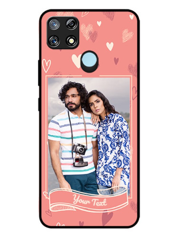 Custom Narzo 30A Custom Glass Phone Case  - Love doodle art Design