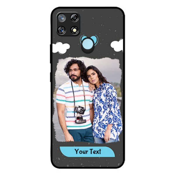 Narzo 30A Custom Glass Phone Case - Splashes with love doodles Design Narzo 30A Custom Glass Phone Case - Splashes with love doodles Design