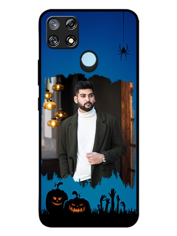 Custom Narzo 30A Photo Printing on Glass Case  - with pro Halloween design 