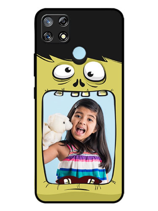 Custom Narzo 30A Personalized Glass Phone Case  - Cartoon monster back case Design