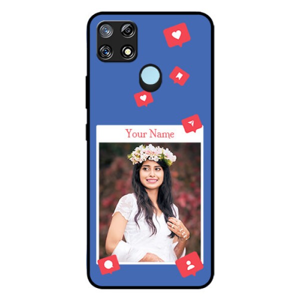 Narzo 30A Custom Glass Phone Case - Like Share And Comment Design