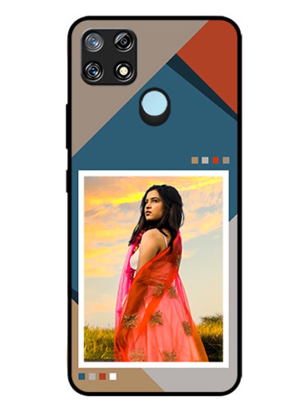Custom Narzo 30A Personalized Glass Phone Case - Retro color pallet Design