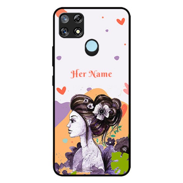 Narzo 30A Personalized Glass Phone Case - Woman And Nature Design