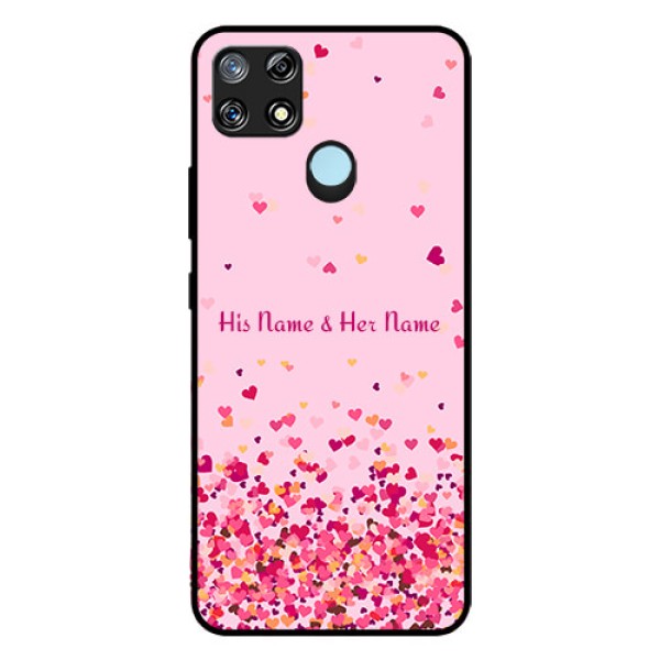 Narzo 30A Photo Printing on Glass Case - Floating Hearts Design Narzo 30A Photo Printing on Glass Case - Floating Hearts Design
