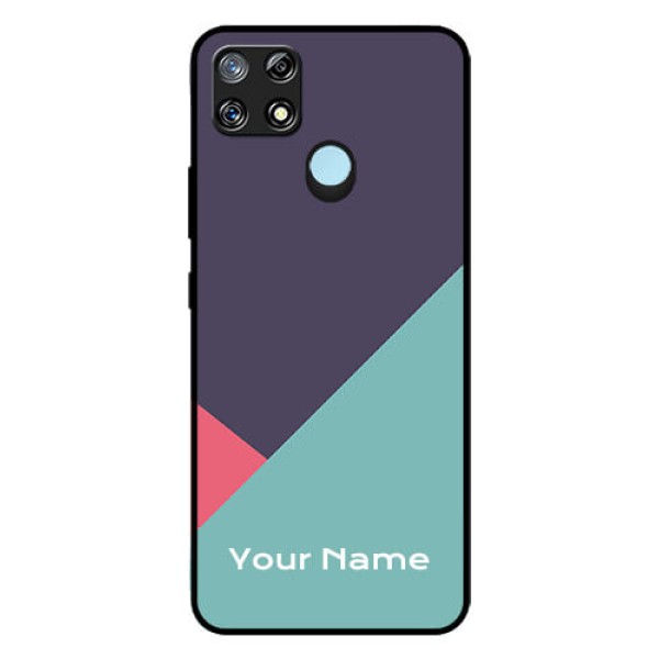 Narzo 30A Custom Glass Mobile Case - Tri Color abstract Design