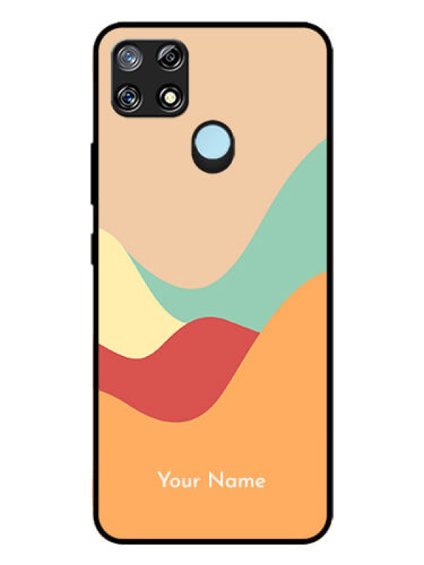 Custom Narzo 30A Personalized Glass Phone Case - Ocean Waves Multi-colour Design