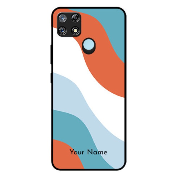Narzo 30A Custom Glass Mobile Case - coloured Waves Design