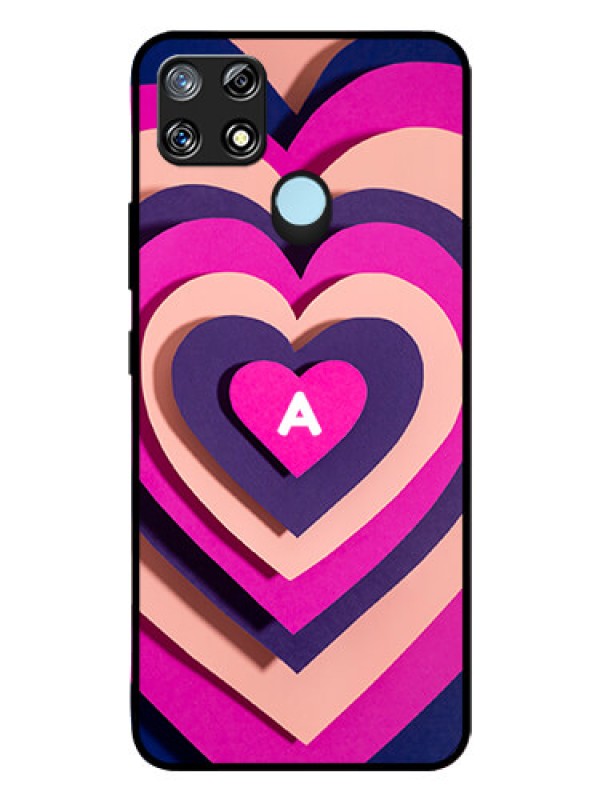 Custom Narzo 30A Custom Glass Mobile Case - Cute Heart Pattern Design